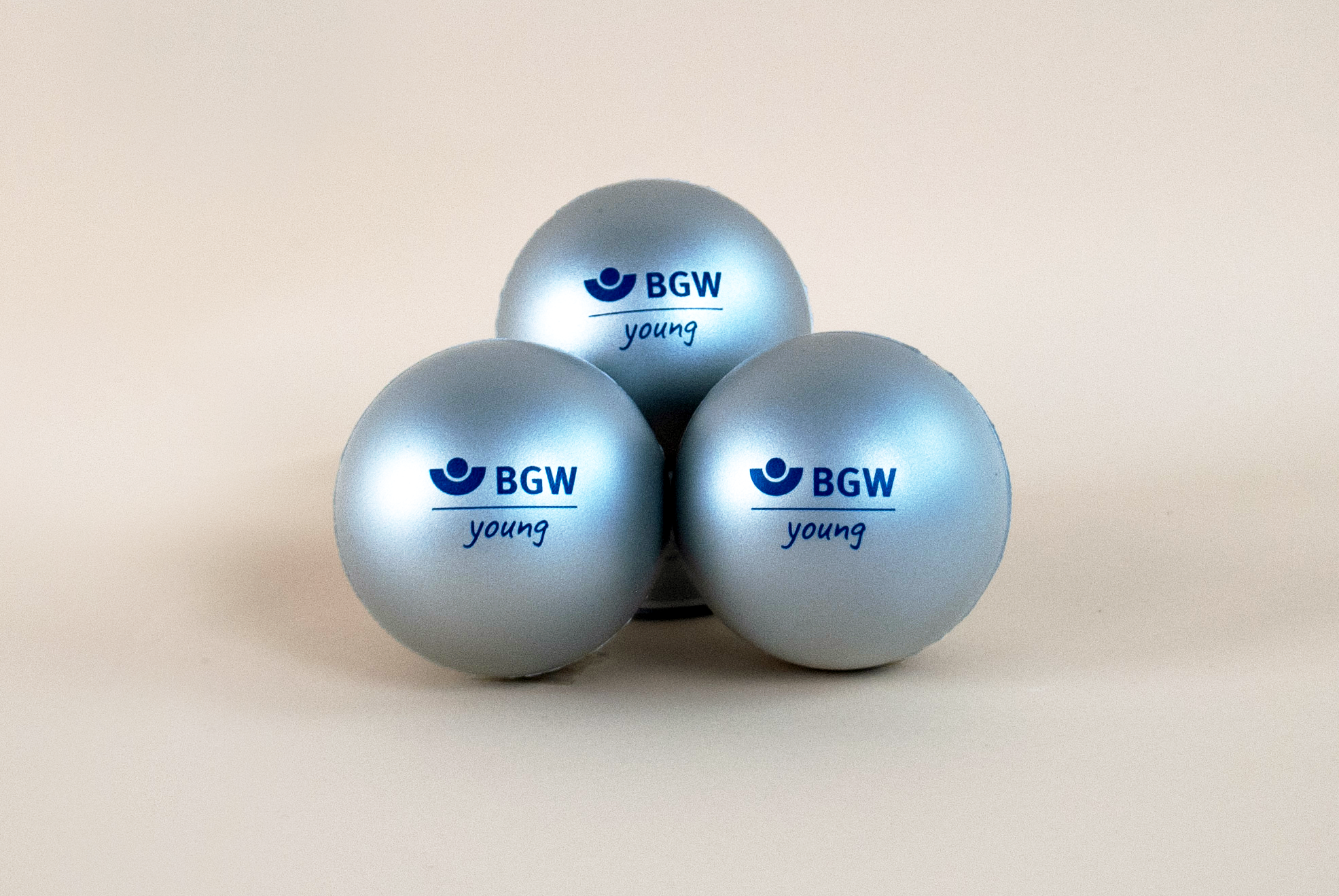 Silberner Anti-Stressball